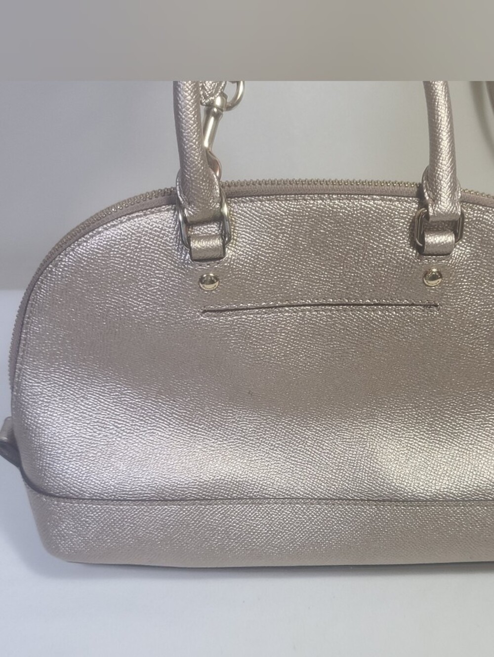 Coach Platinum Gold Sierra Satchel Metallic Leather Handbag Purse F22315 - Picture 2 of 16